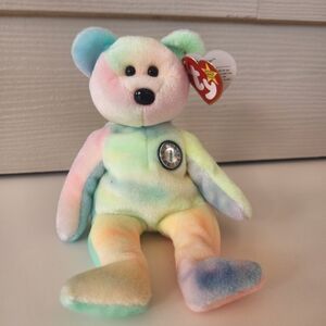 Ty Beanie Baby BB (Birthday Bear) - Ty Dye Pastel Plush Bear